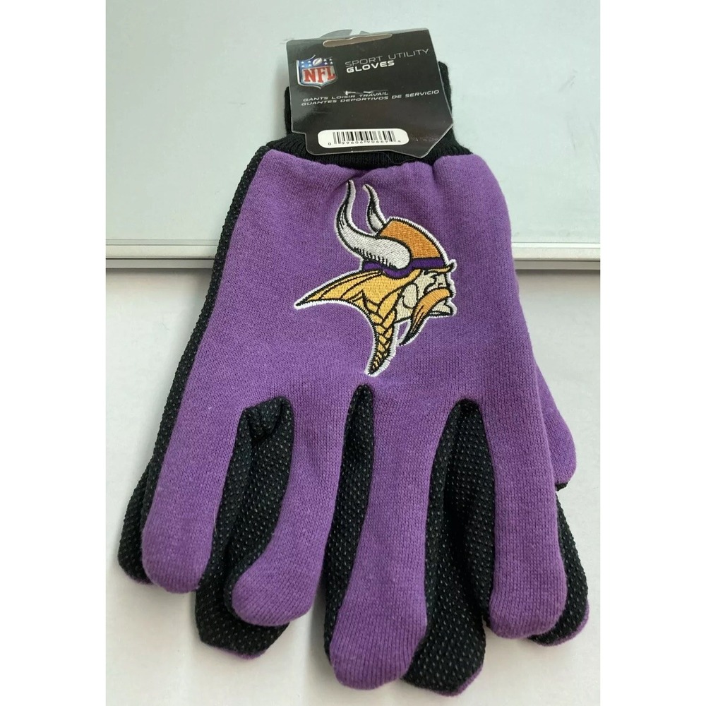 NFL MINNESOTA VIKINGS ALL PURPOSE UTILITY WORK GLOVES.     One Size Fits Most